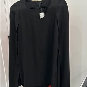 Forever 21 Black Long-Sleeve Scoop Neck Top